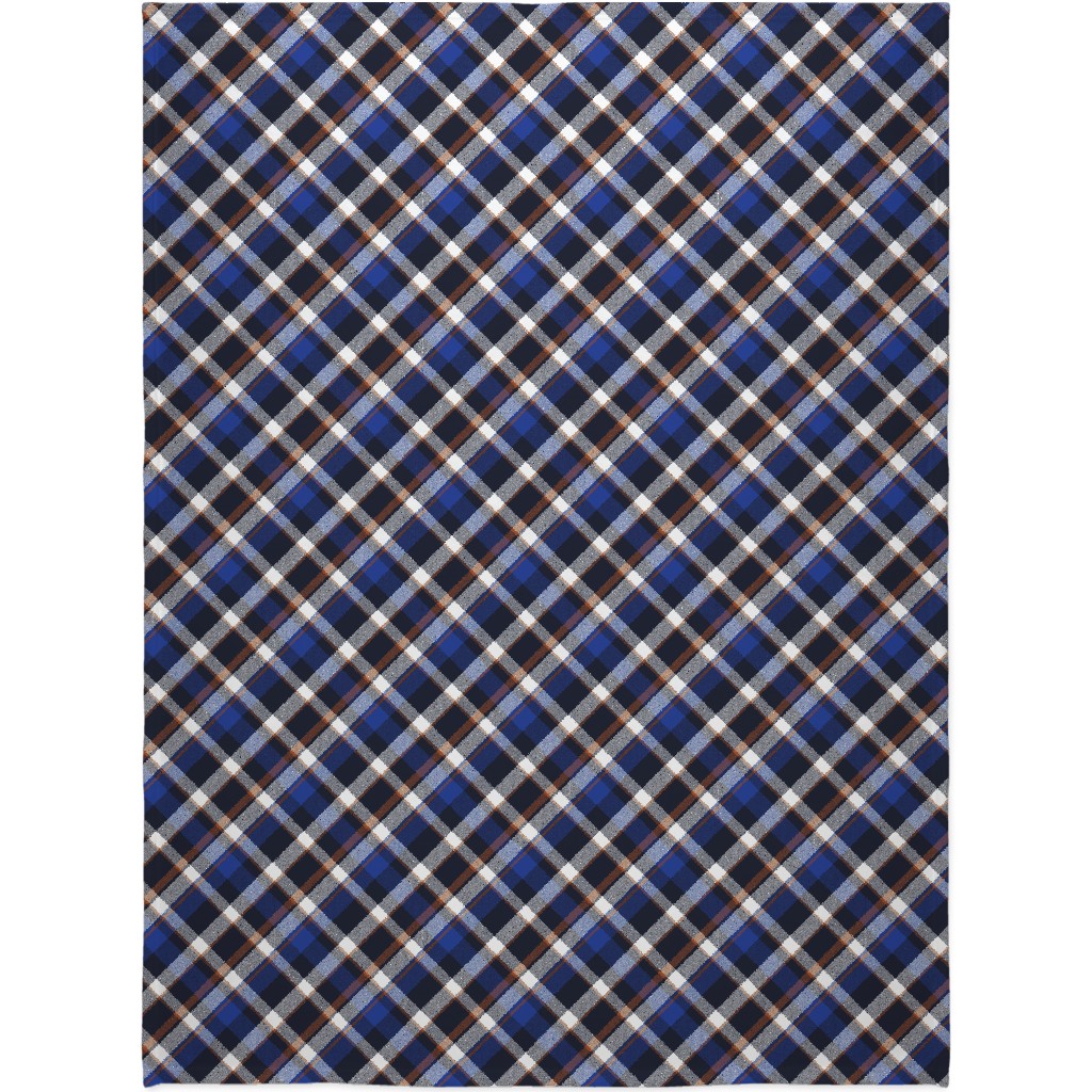 Cora's Plaid - Blue Blanket, Fleece, 60x80, Blue, True Blue