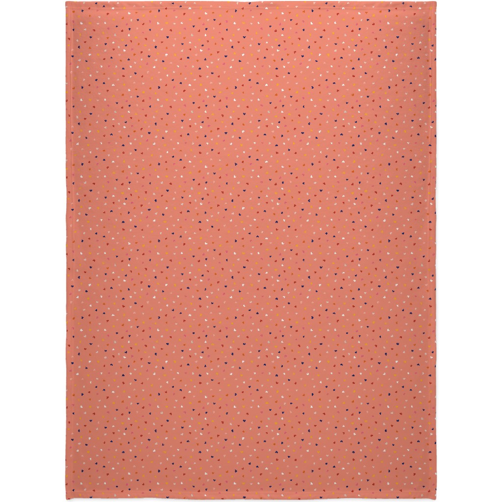 Heart Sprinkles - Pink Blanket, Fleece, 60x80, Pink, Bright Pink