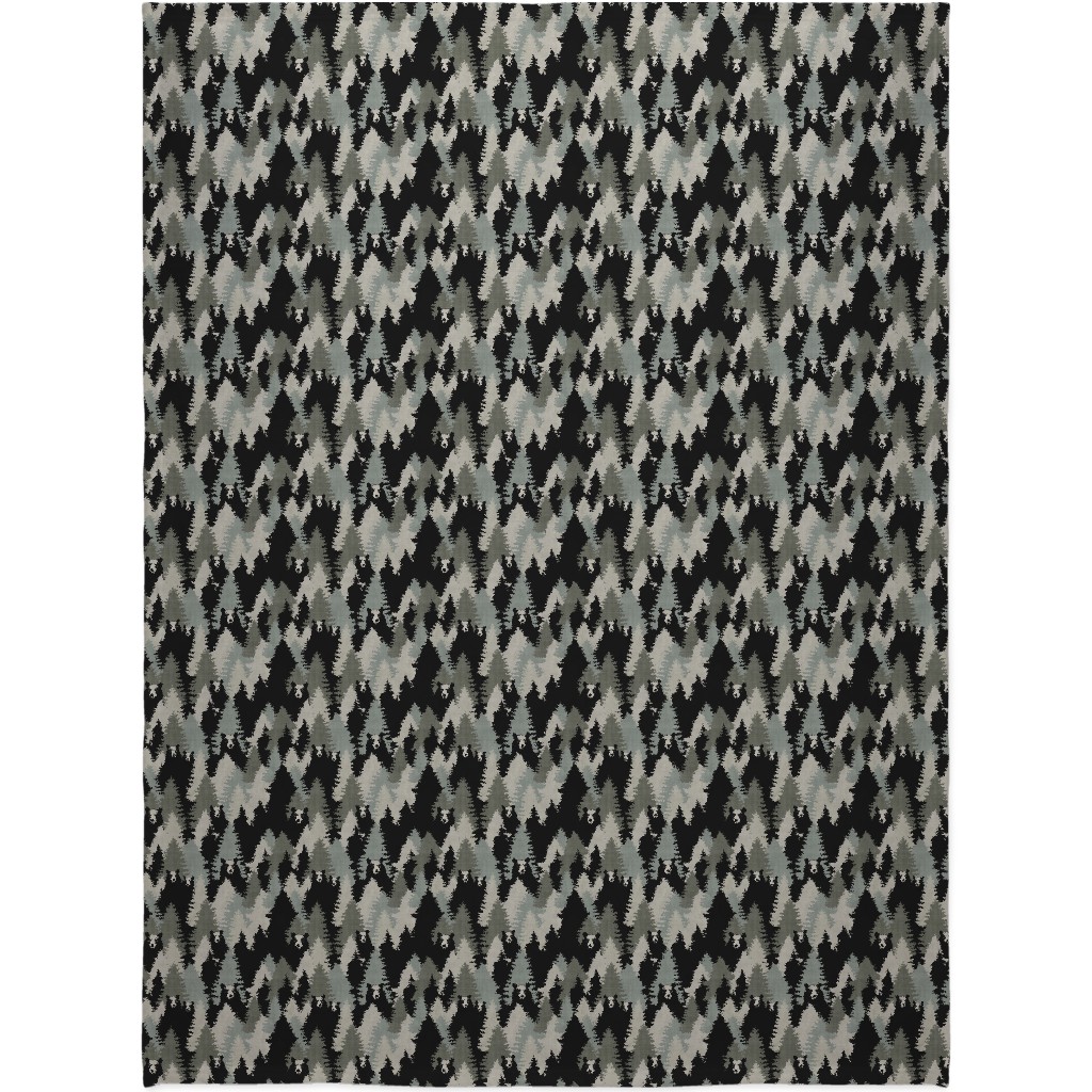 Bears Texture - Green Blanket, Fleece, 60x80, Green, Classic Green