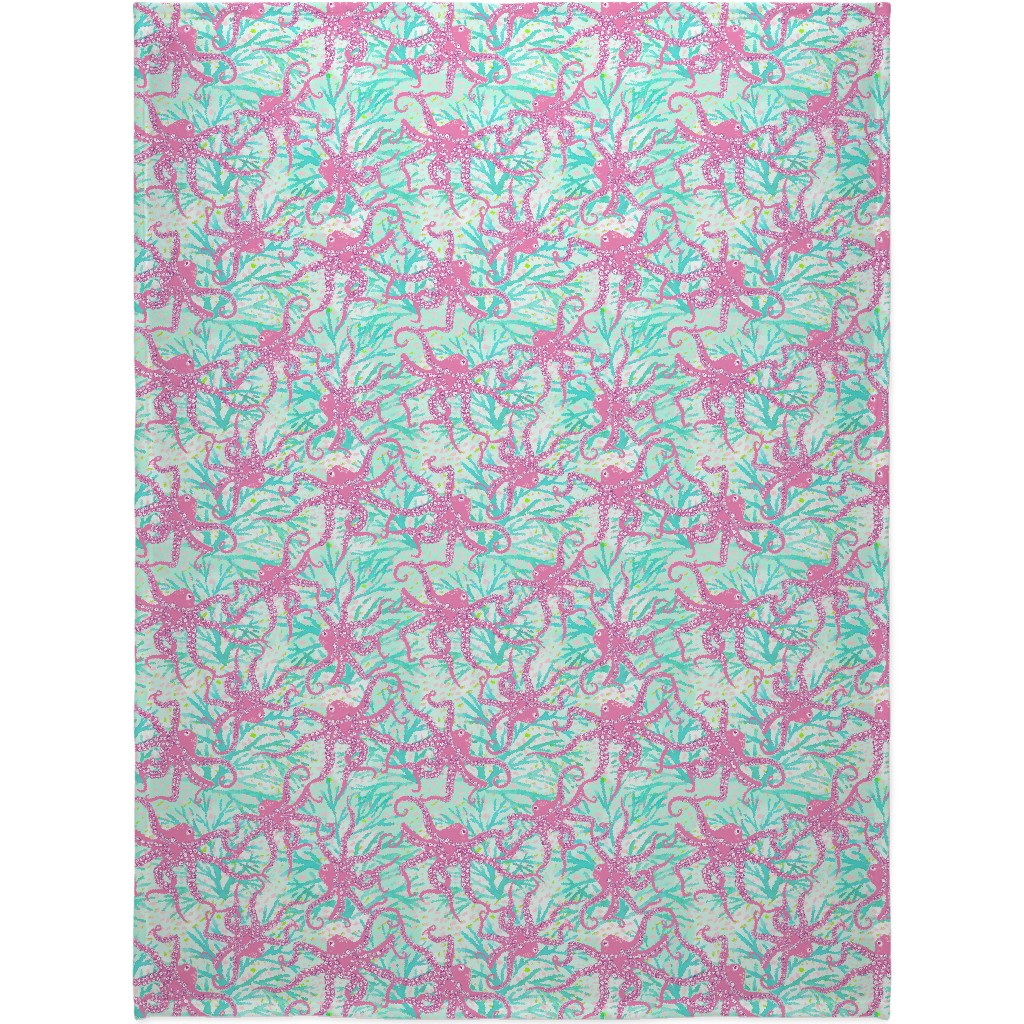 Oceana - Pink and Teal Blanket, Fleece, 60x80, Multicolor