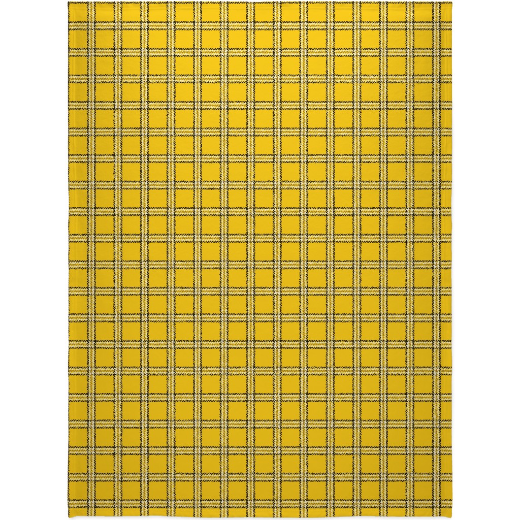 Cher's Plaid Blanket, Fleece, 60x80, Yellow