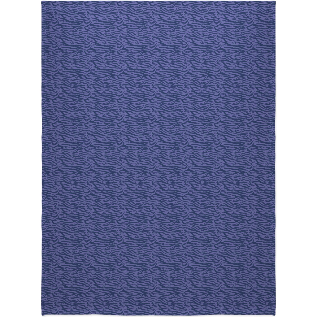Zebra Animal Print - Purple Blanket, Fleece, 60x80, Purple