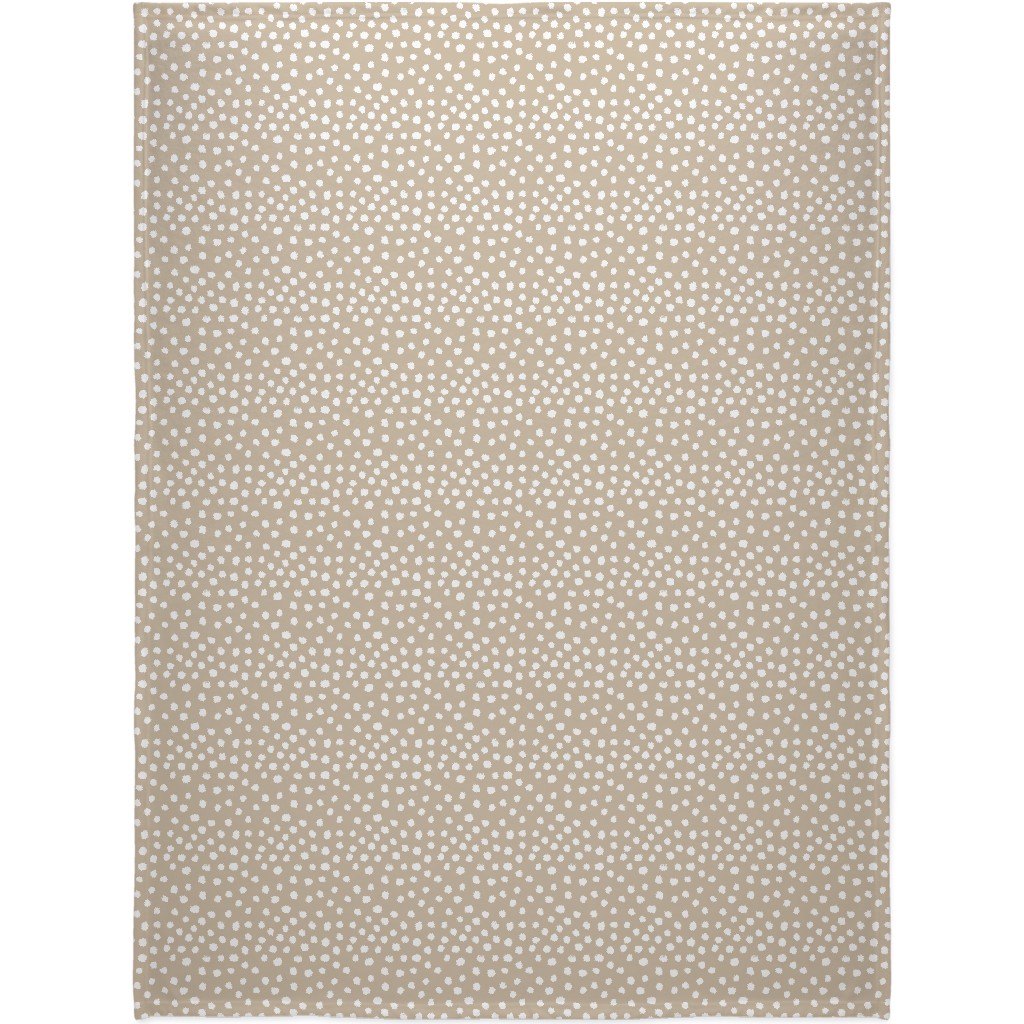Soft Painted Dots Blanket, Fleece, 60x80, Beige, Alpaca