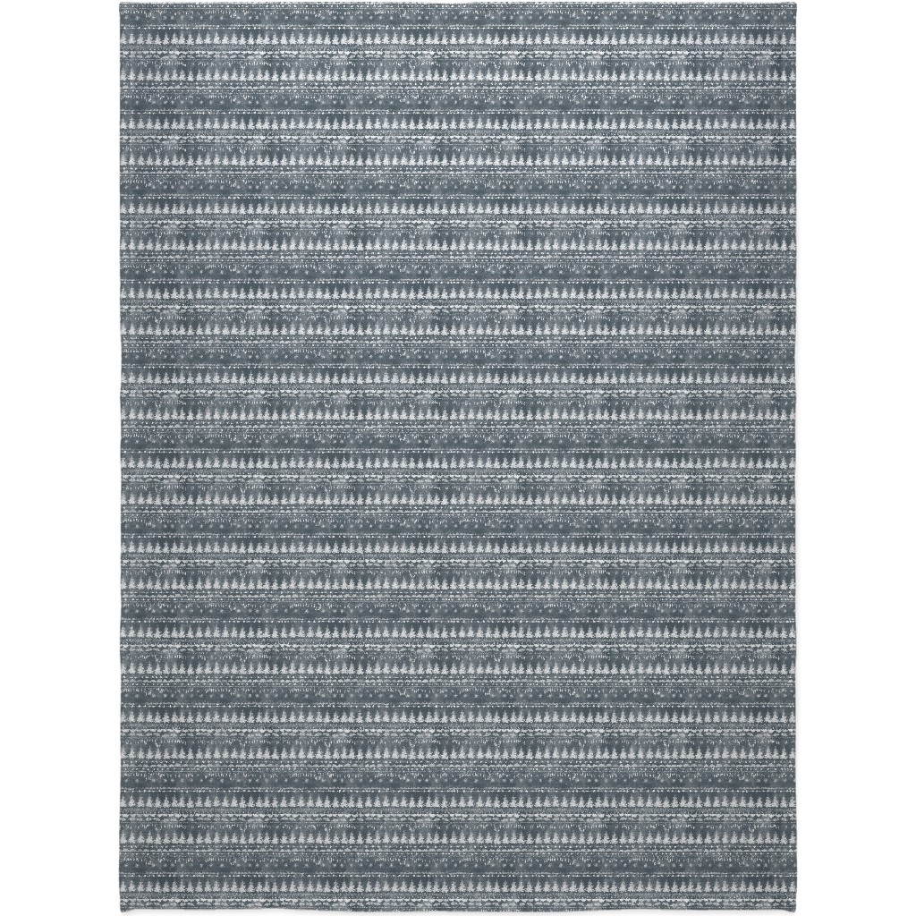 Vintage Christmas Stripe Blanket, Fleece, 60x80, Gray, Metal