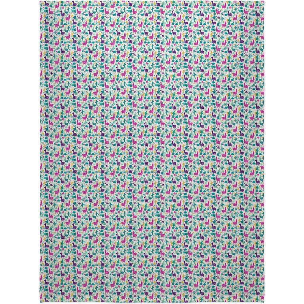 Llamas in the Desert - Multicolor Blanket, Fleece, 60x80, Multicolor