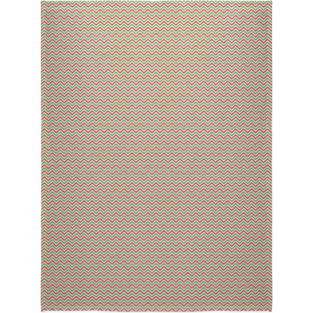 Mottled Holiday Zigzags Blanket, Fleece, 60x80, Multicolor
