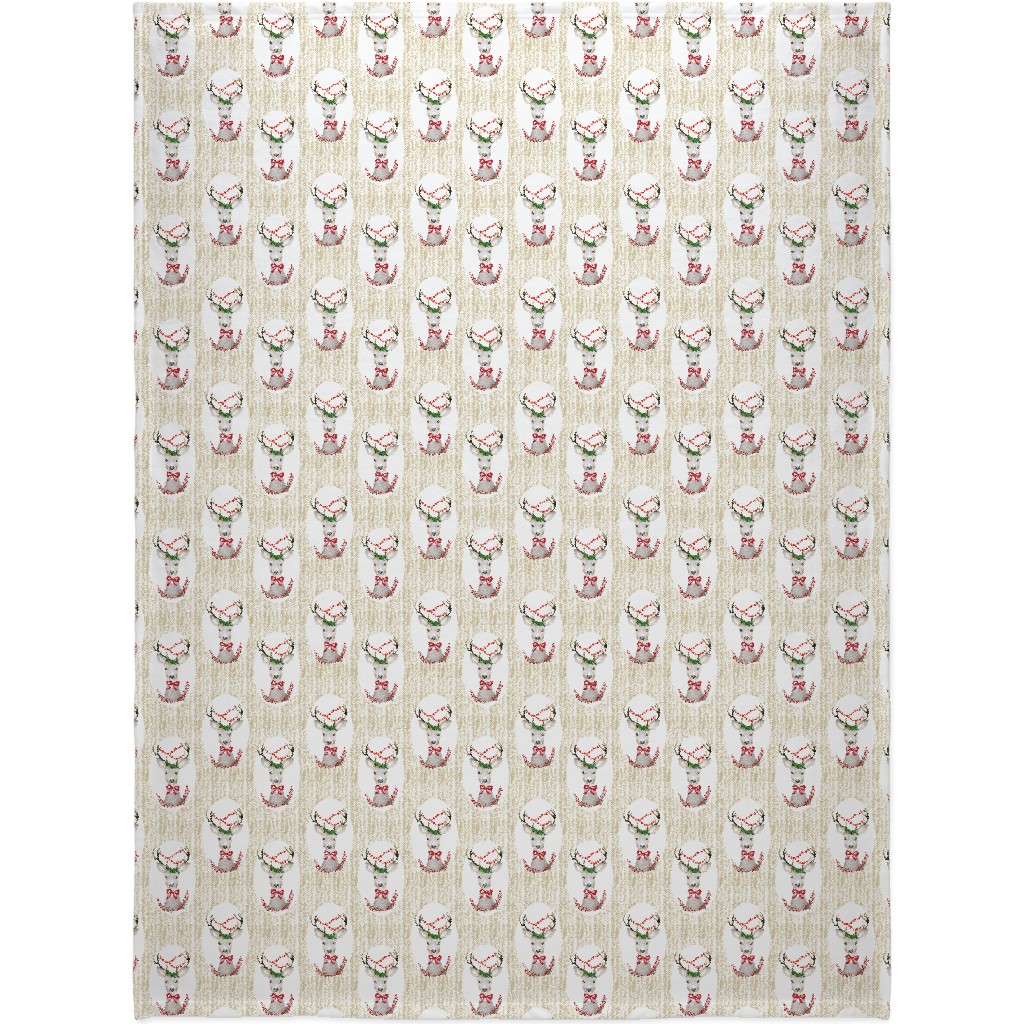 Holiday Fancy Deer Blanket, Fleece, 60x80, Multicolor