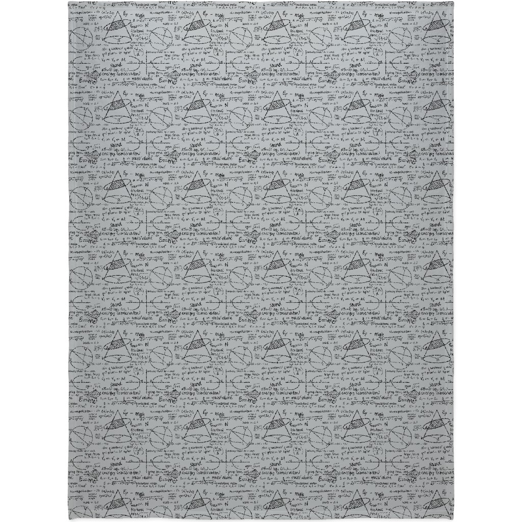 Common Equations Blanket, Fleece, 60x80, Gray, Silver