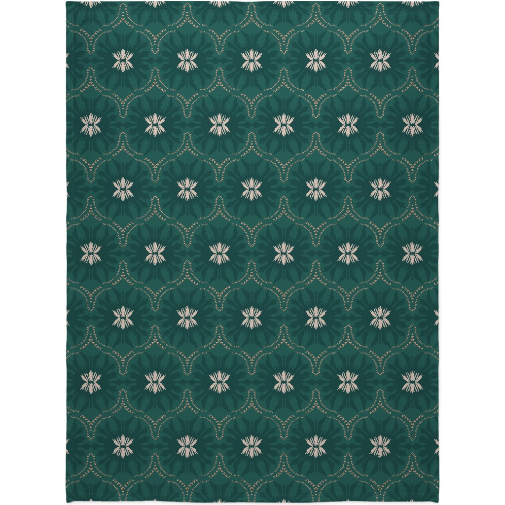 Jasmin Wildflower - Green Blanket, Fleece, 60x80, Green