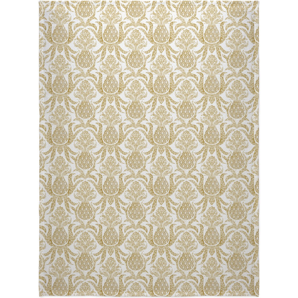 Welcome Pineapple - Gold Blanket, Fleece, 60x80, Yellow