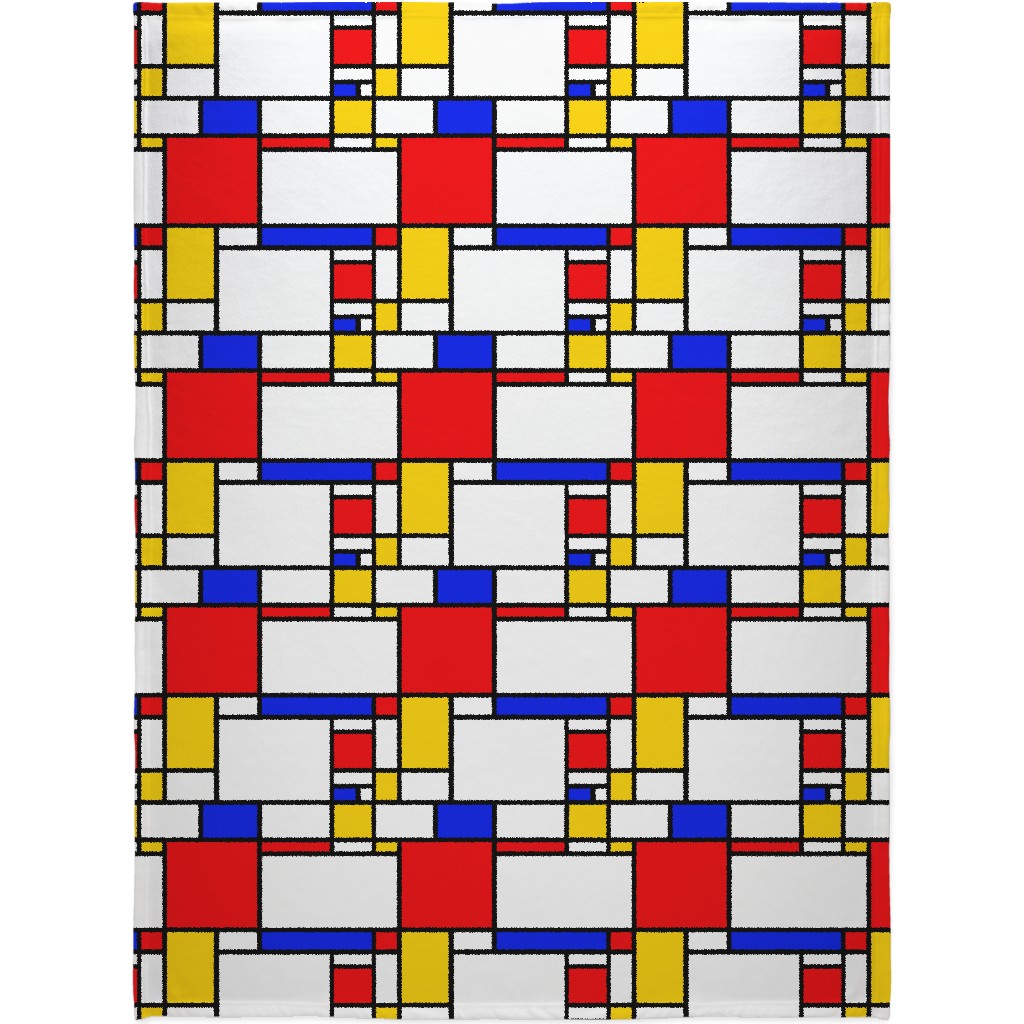 Mondrian Blanket, Fleece, 60x80, Multicolor