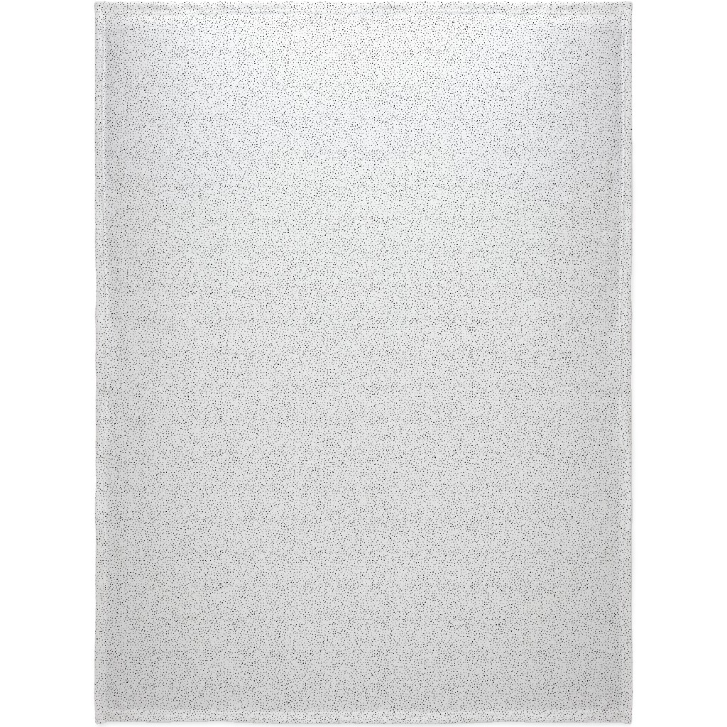 Tiny Dot - Black + White Blanket, Fleece, 60x80, White