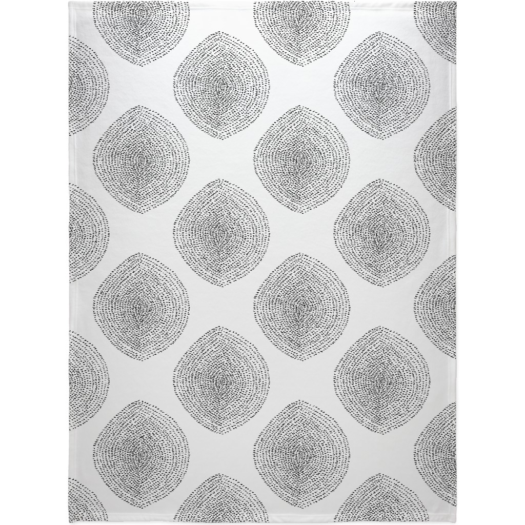 Stripy Boho Drop Blanket, Fleece, 60x80, Black, Charcoal