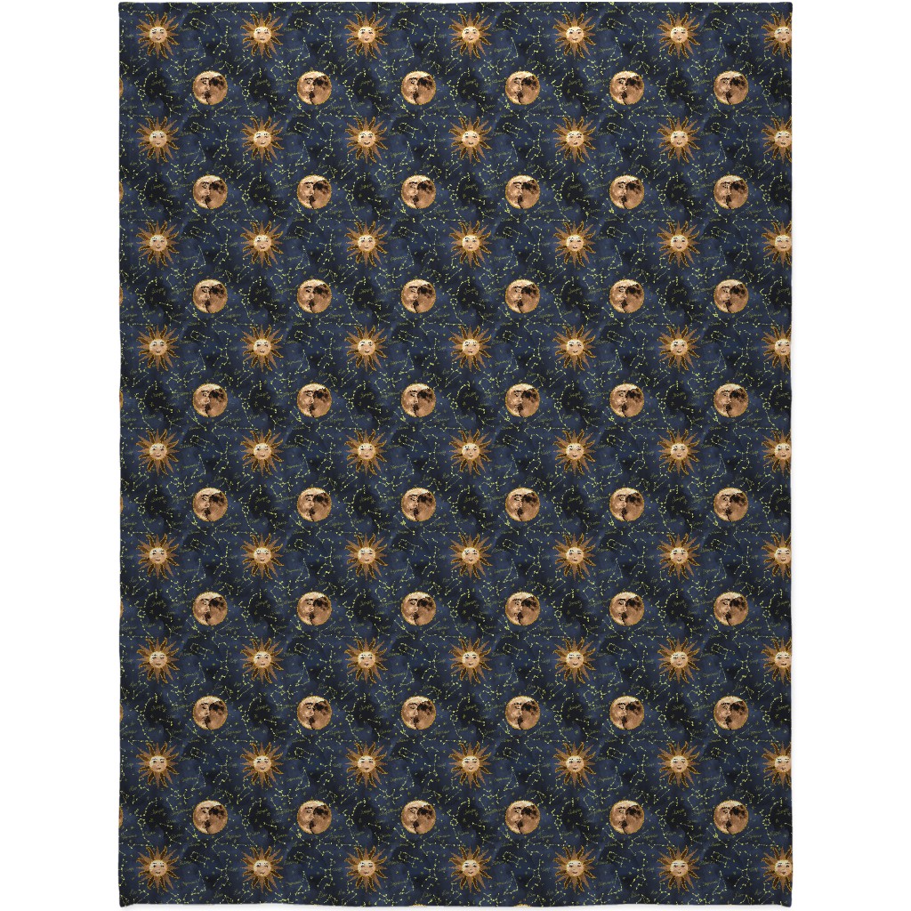 Celestial Star Signs Blanket, Fleece, 60x80, Blue