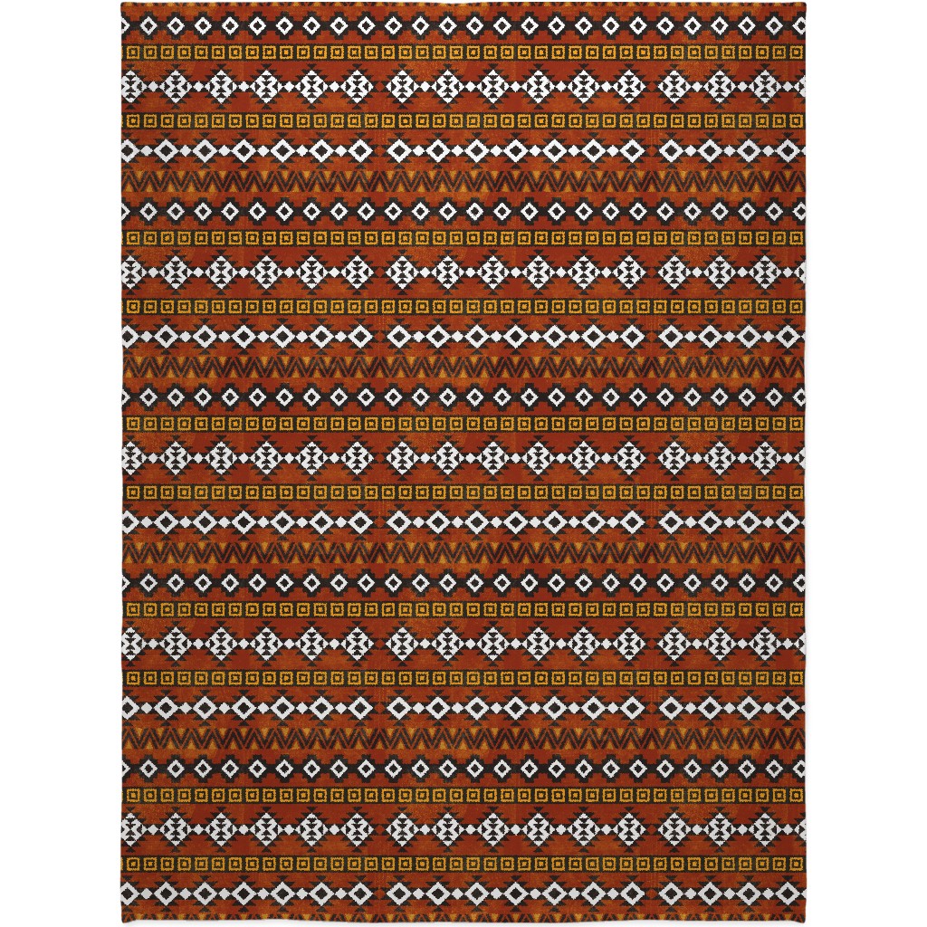 Modern Desert - Rust Blanket, Fleece, 60x80, Orange, Orange