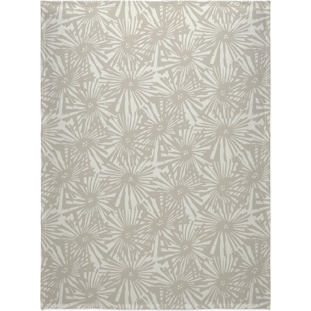 Large Cactus Flower Bloom - Beige Blanket, Fleece, 60x80, Beige, Pearl