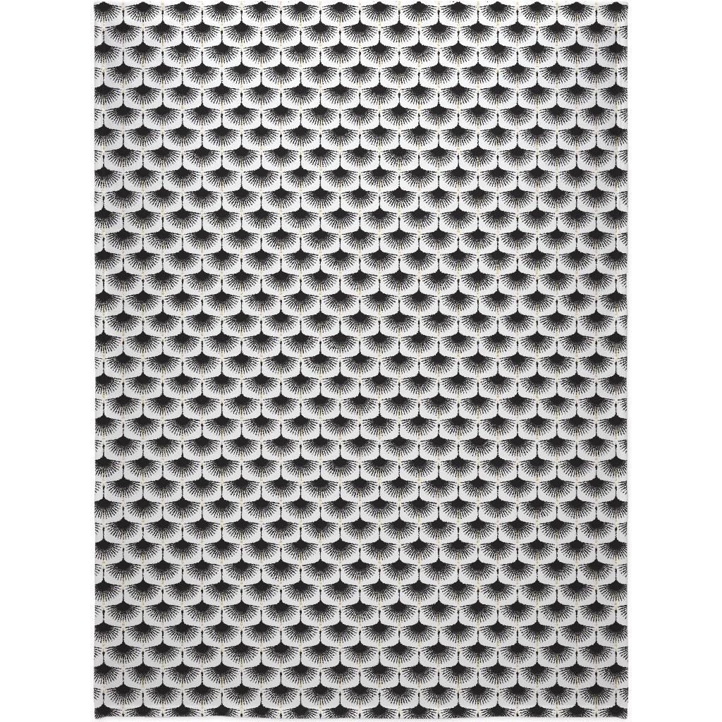 Art Deco Swans Blanket, Fleece, 60x80, White, White