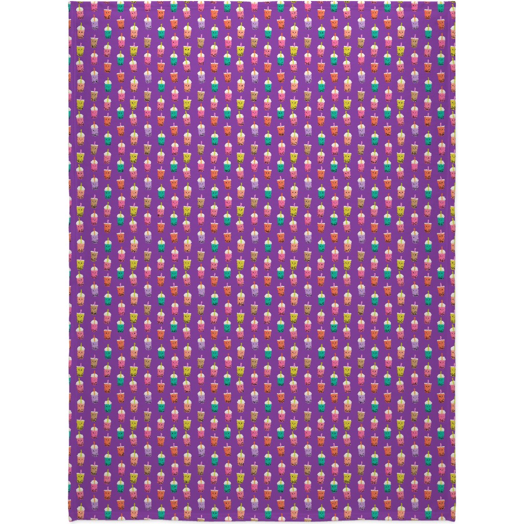 Boba Tea Blanket, Fleece, 60x80, Purple, Lupin