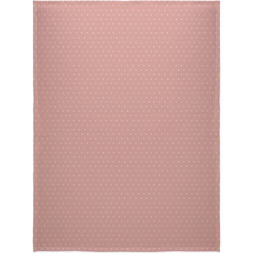 Plus on Dusty Pink Blanket, Fleece, 60x80, Pink