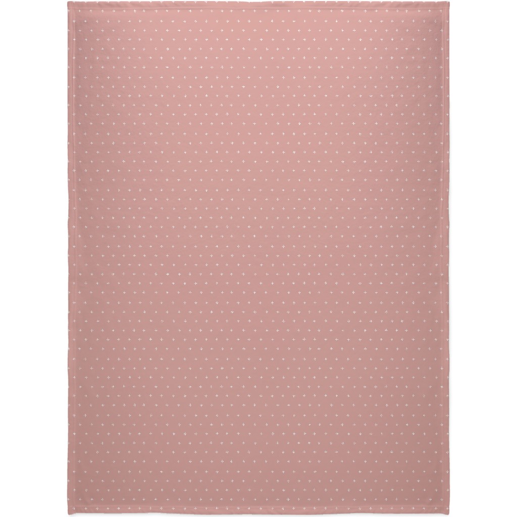 Plus on Dusty Pink Blanket, Fleece, 60x80, Pink, Bright Pink