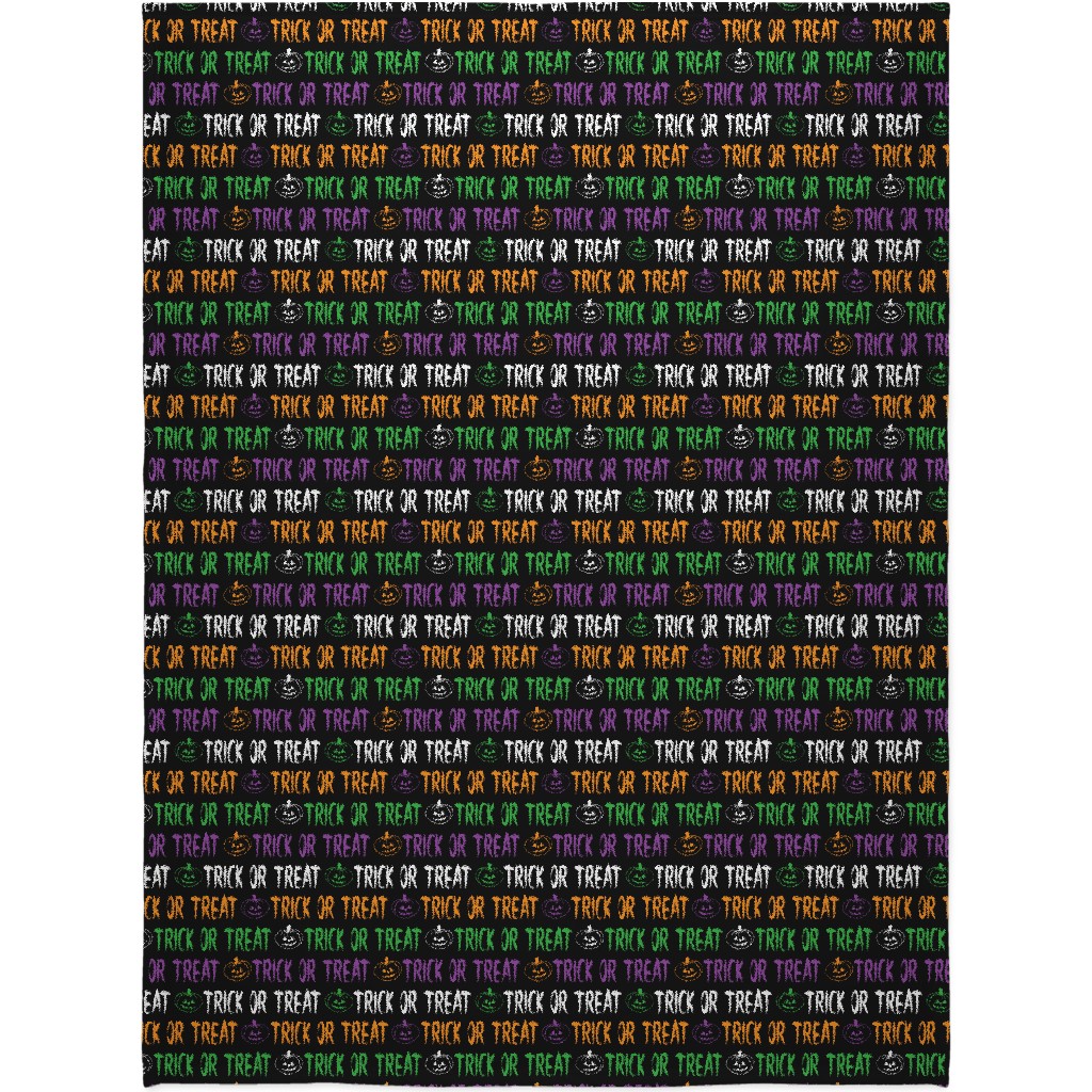 Trick or Treat Halloween Typography - Multi Blanket, Fleece, 60x80, Multicolor