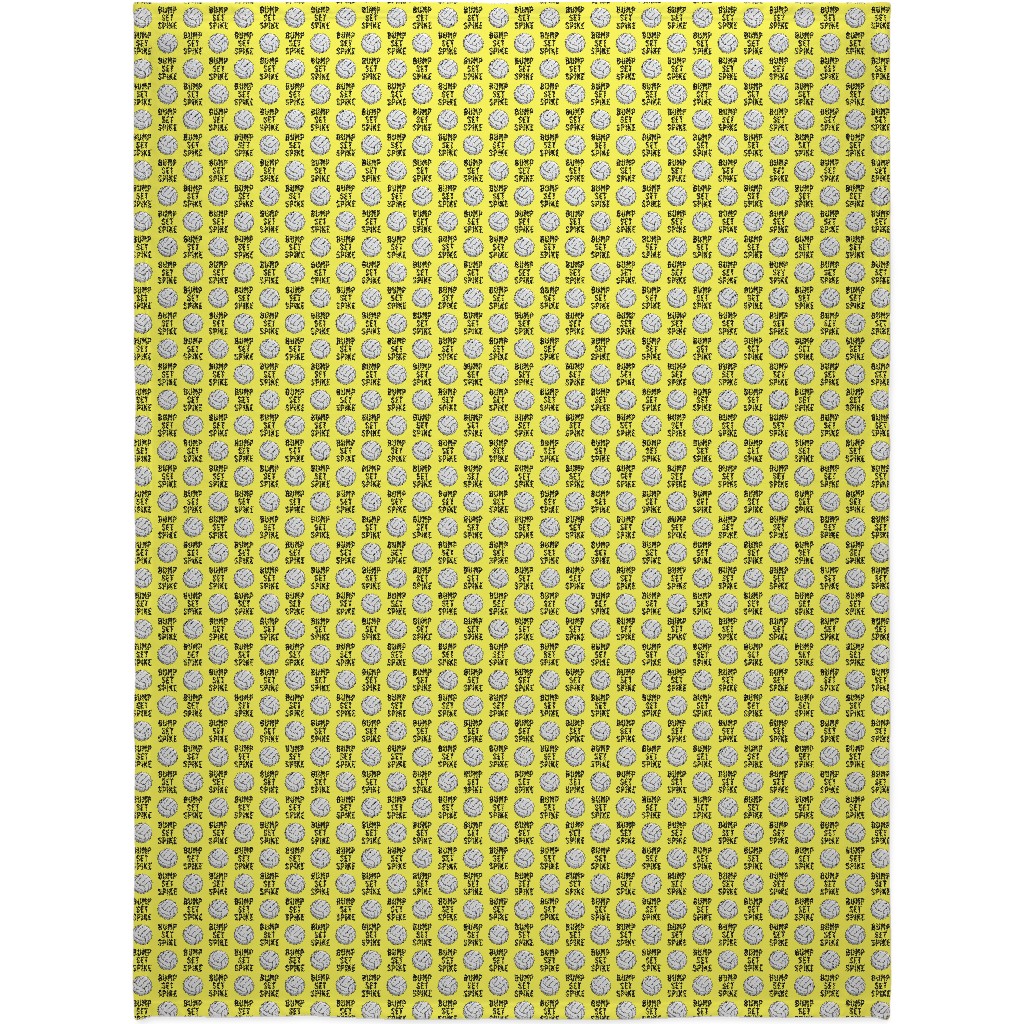 Bump Set Spike Volleyball Blanket, Fleece, 60x80, Yellow, Sunshine