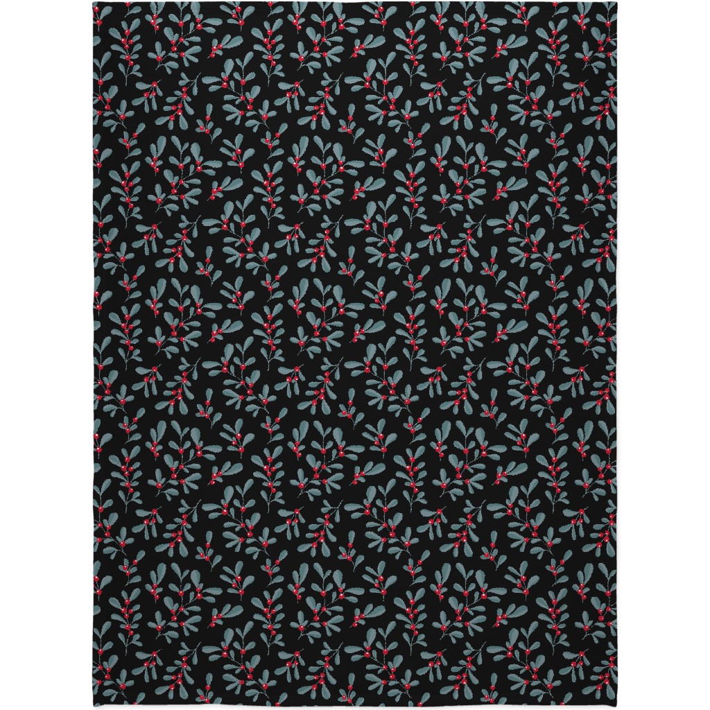 Little Mistletoe Garden Botanicals - Dark Blanket, Fleece, 60x80, Multicolor