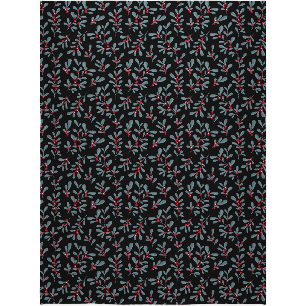 Little Mistletoe Garden Botanicals - Dark Blanket, Fleece, 60x80, Multicolor