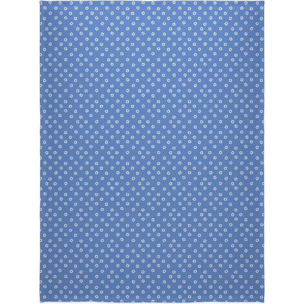 Star of David - White & Blue Blanket, Fleece, 60x80, Blue, True Blue