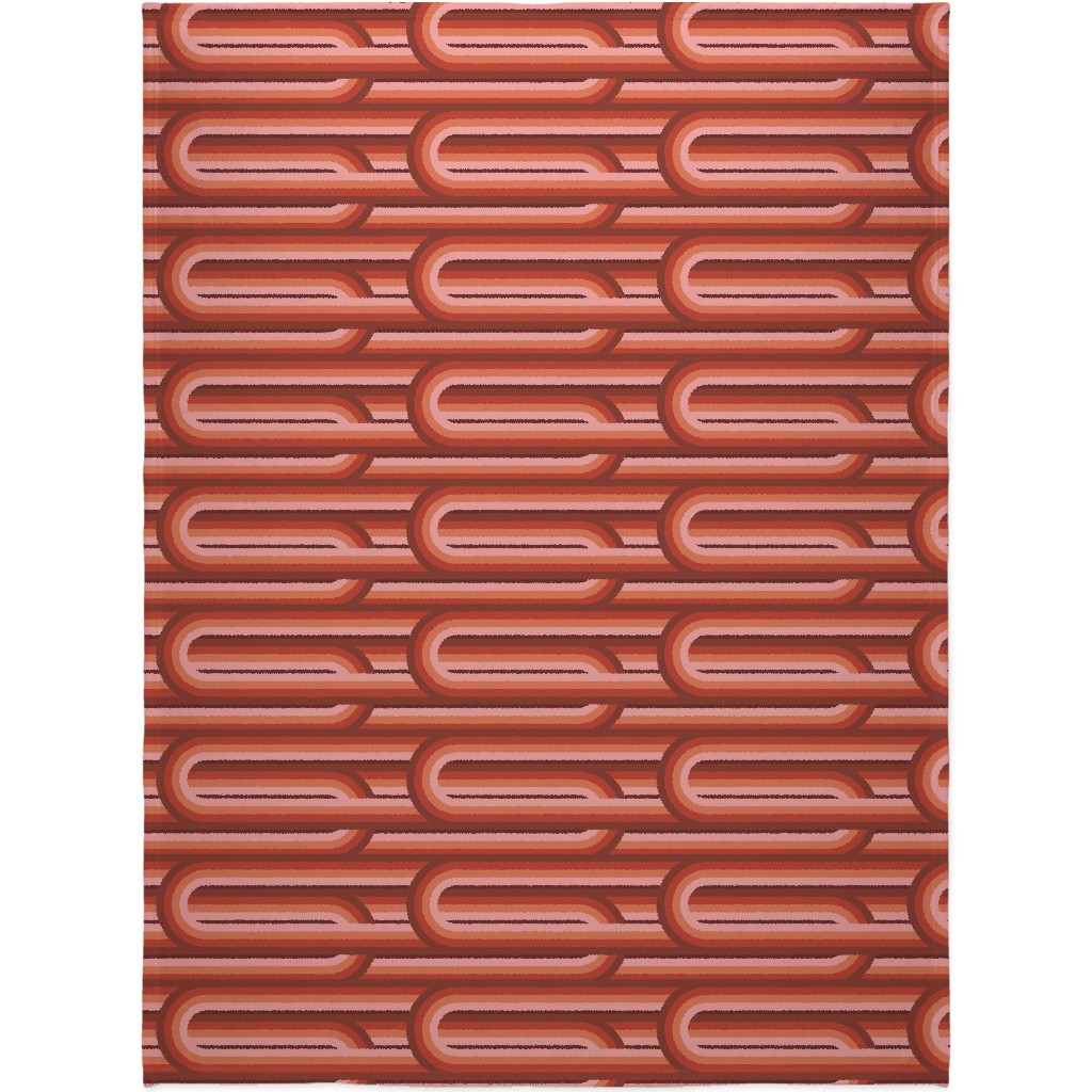 Retro Road - Mauve Multi Blanket, Fleece, 60x80, Red