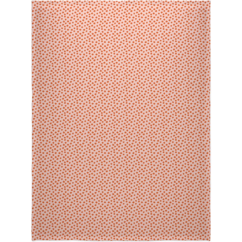 Dotty - Pink and Orange Blanket, Fleece, 60x80, Pink, Bright Pink