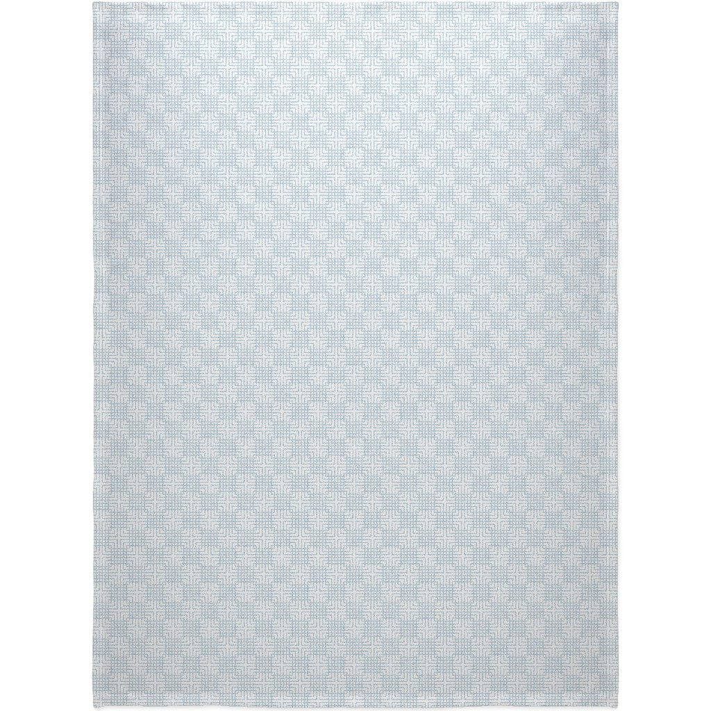 Cross Grid - Blue Blanket, Fleece, 60x80, Blue, True Blue