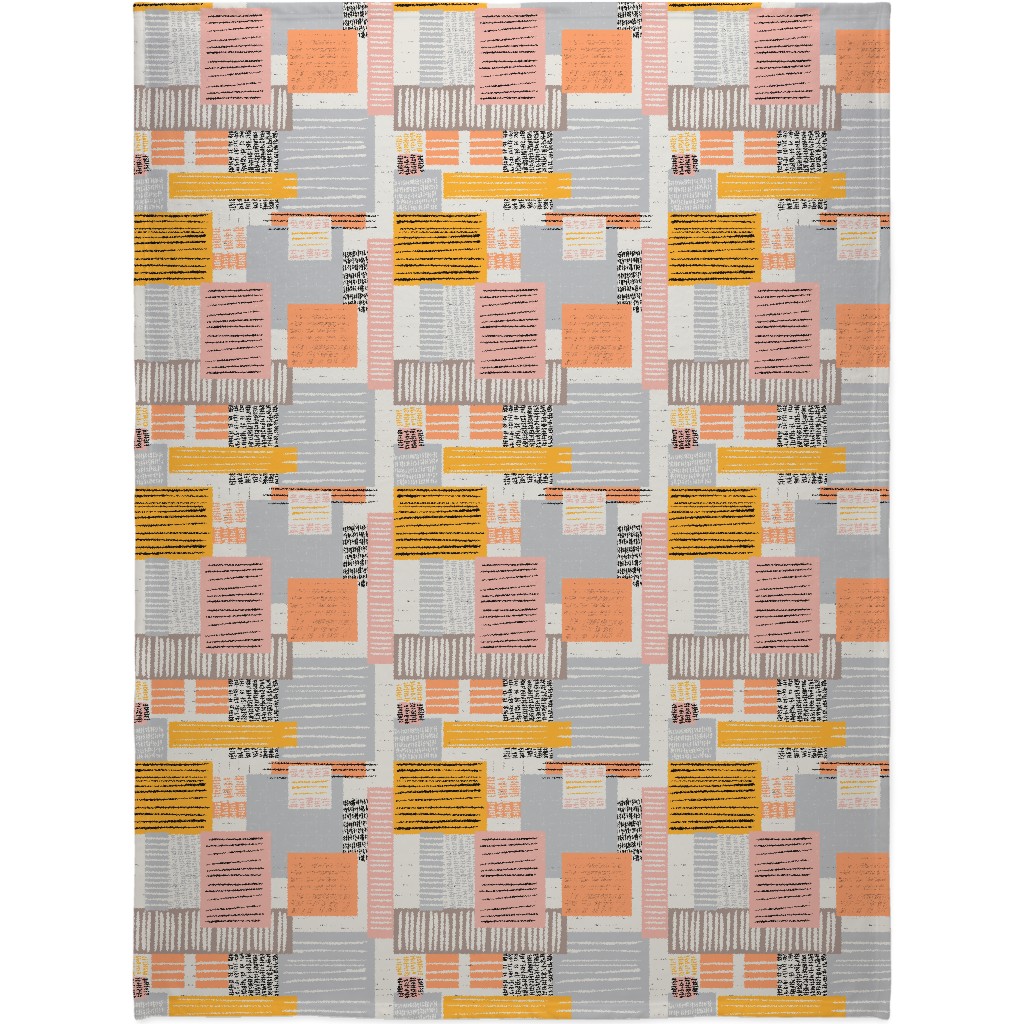 Textured Color Blocks - Multi Blanket, Fleece, 60x80, Multicolor