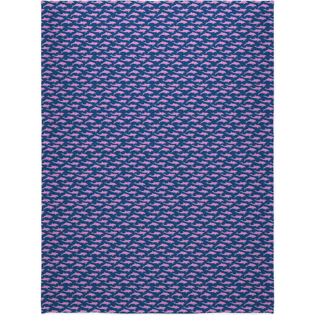 Dolphins Blanket, Fleece, 60x80, Pink