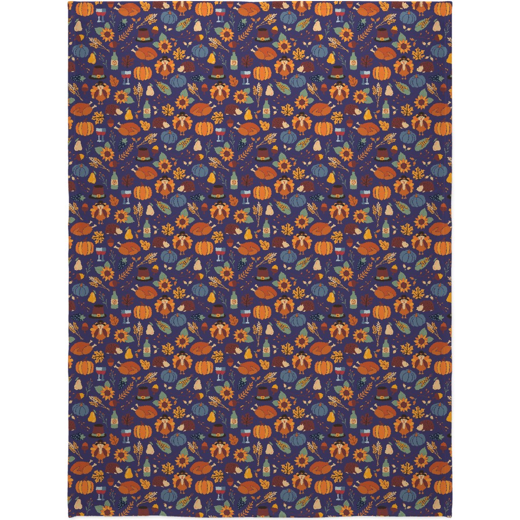 Thanksgiving Table - Multi Blanket, Fleece, 60x80, Multicolor