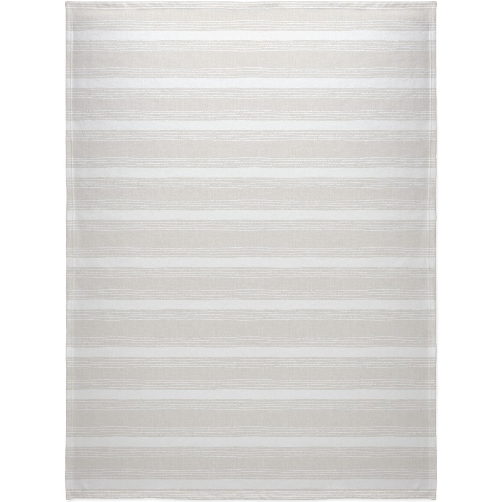 Rustic Stripe - Taupe Blanket, Plush Fleece, 60x80, Beige
