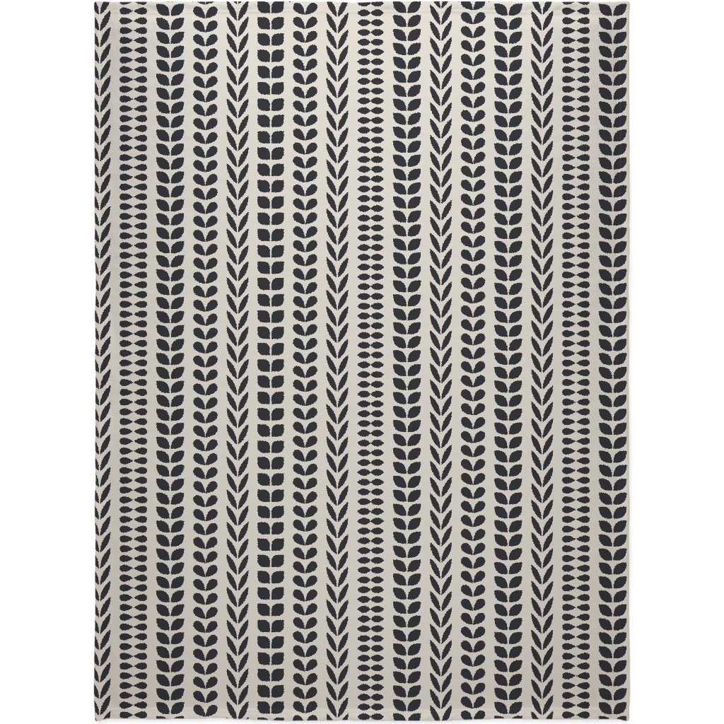 Minimalist Scandinavian Vines Blanket, Plush Fleece, 60x80, Beige