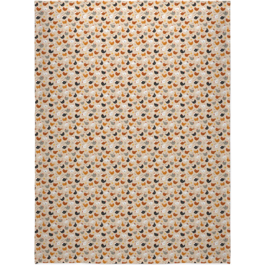 Hens - Brown Blanket, Plush Fleece, 60x80, Beige, Pearl