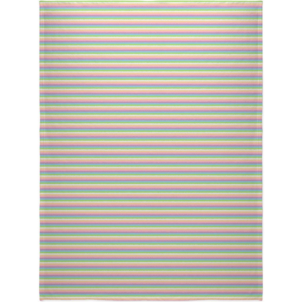 Multi Colored Stripes - Pastel Blanket, Plush Fleece, 60x80, Multicolor