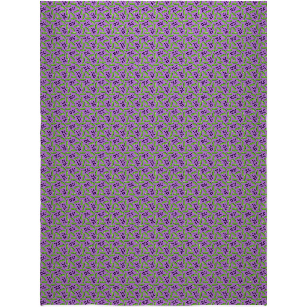 Kind of a Big Dill - Pickles - Purple Blanket, Plush Fleece, 60x80, Purple