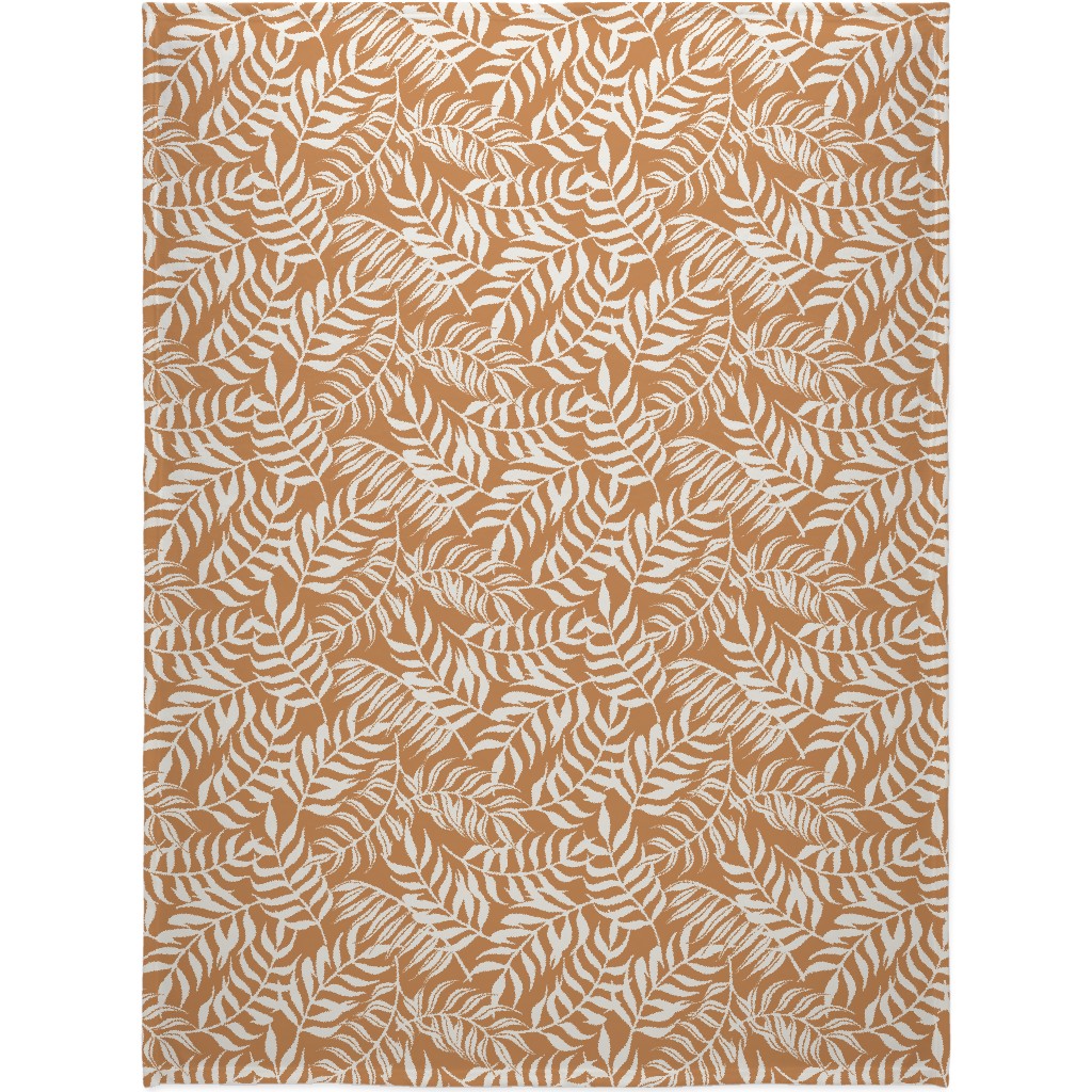 Moving Palms Blanket, Plush Fleece, 60x80, Orange