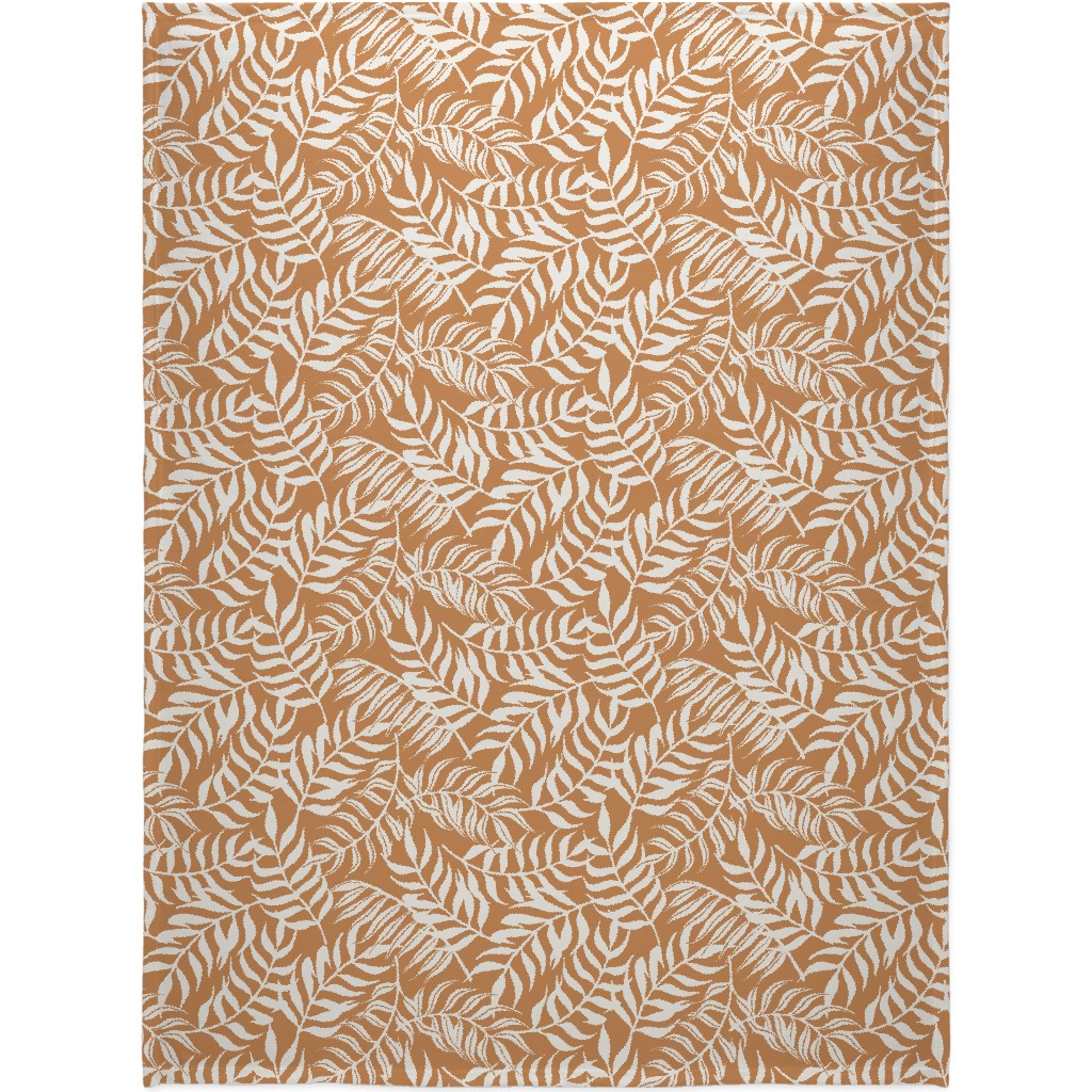 Moving Palms Blanket, Plush Fleece, 60x80, Orange