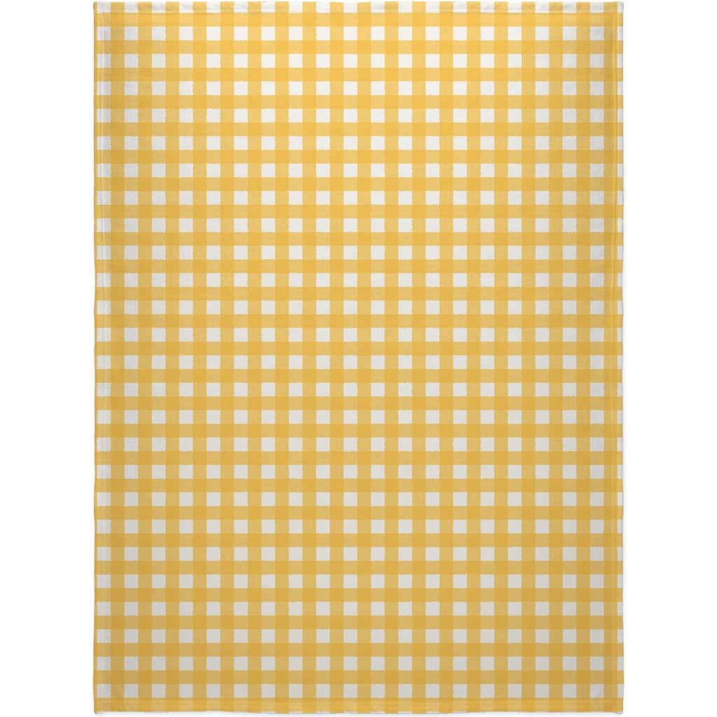 Cross Hatch Plaid Blanket, Plush Fleece, 60x80, Orange, Mango