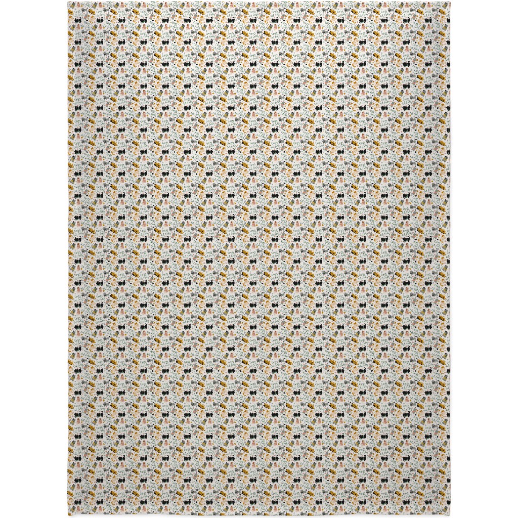 Crazy Cat Lady - Multicolor on Light Blanket, Plush Fleece, 60x80, Multicolor