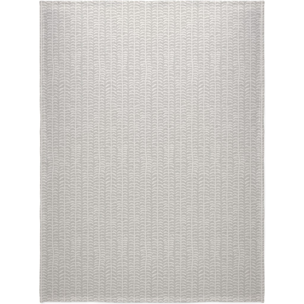 Grasscloth Vine - Neutral Blanket, Plush Fleece, 60x80, Gray, Gray