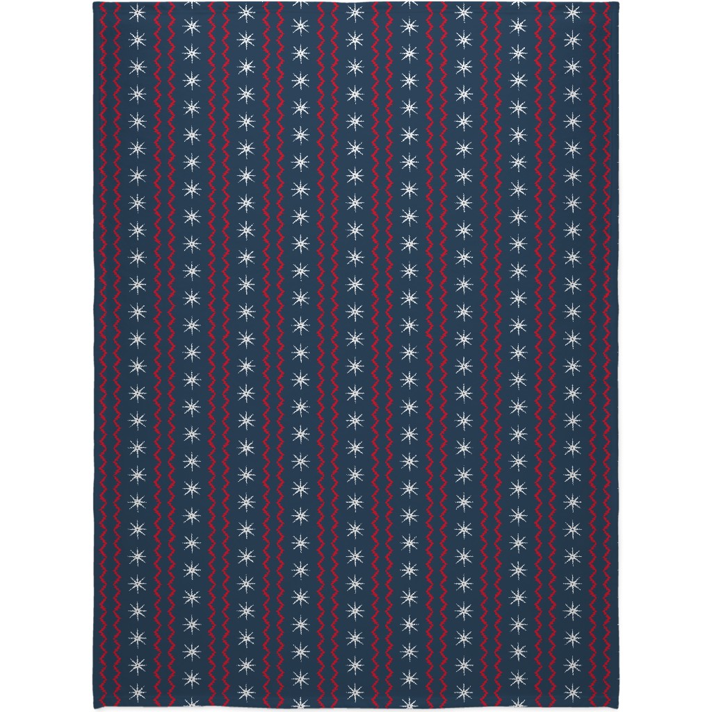 Stars and Stripes - Blue, Red and White Blanket, Plush Fleece, 60x80, Blue, True Blue