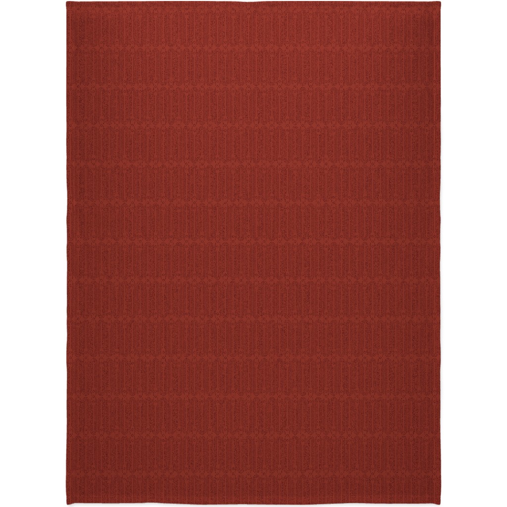 Art Deco Arches - Cranberry Blanket, Plush Fleece, 60x80, Red, Red