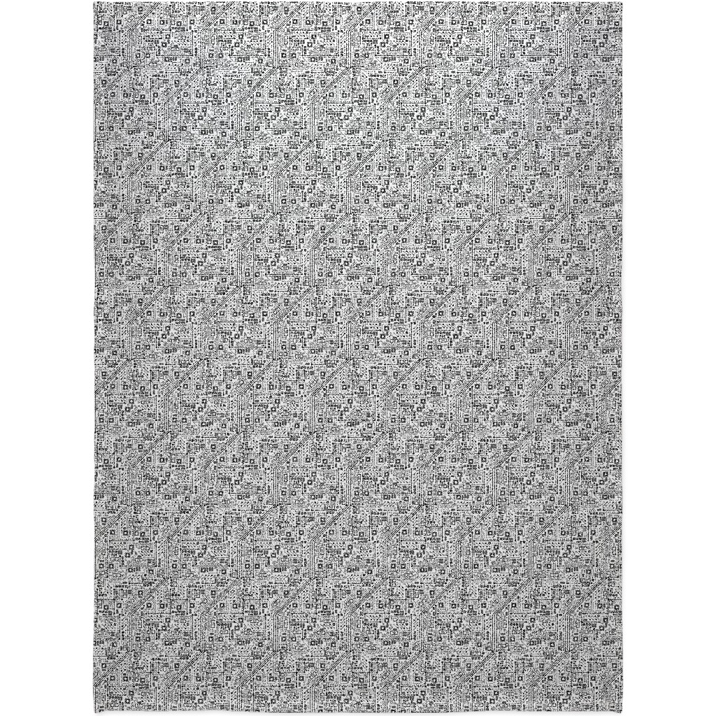 Short Circuits Blanket, Plush Fleece, 60x80, White, White