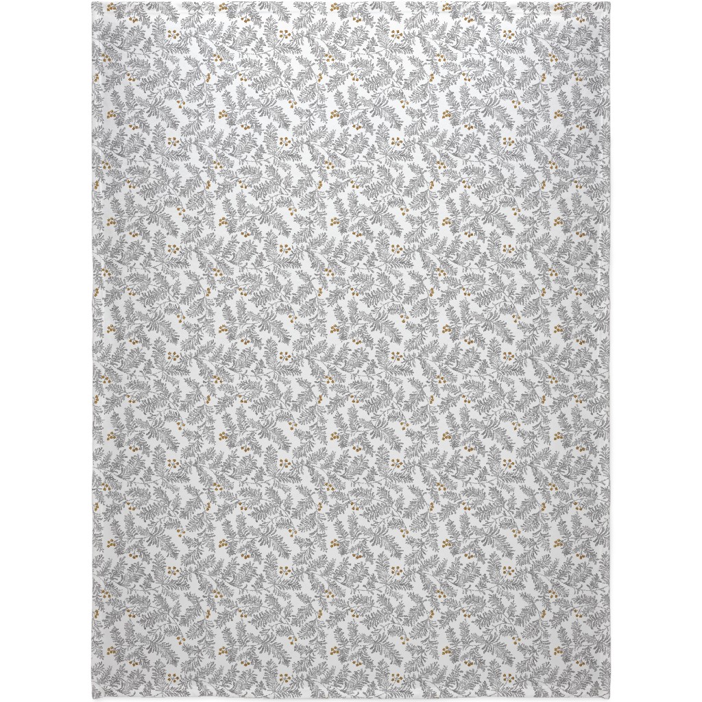 Winter Branches Blanket, Plush Fleece, 60x80, Gray, Smoke