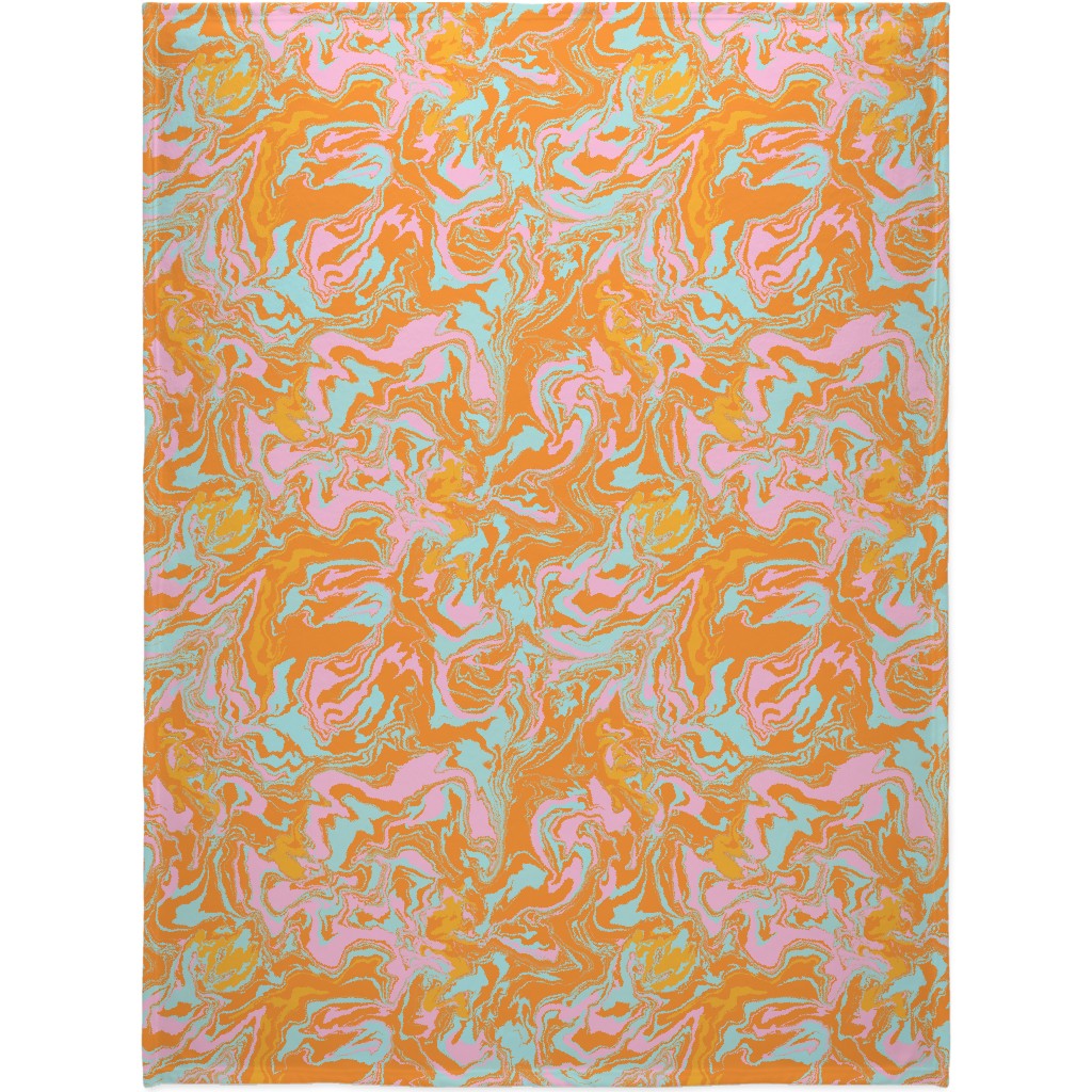 Marmor Blanket, Plush Fleece, 60x80, Orange, Frost